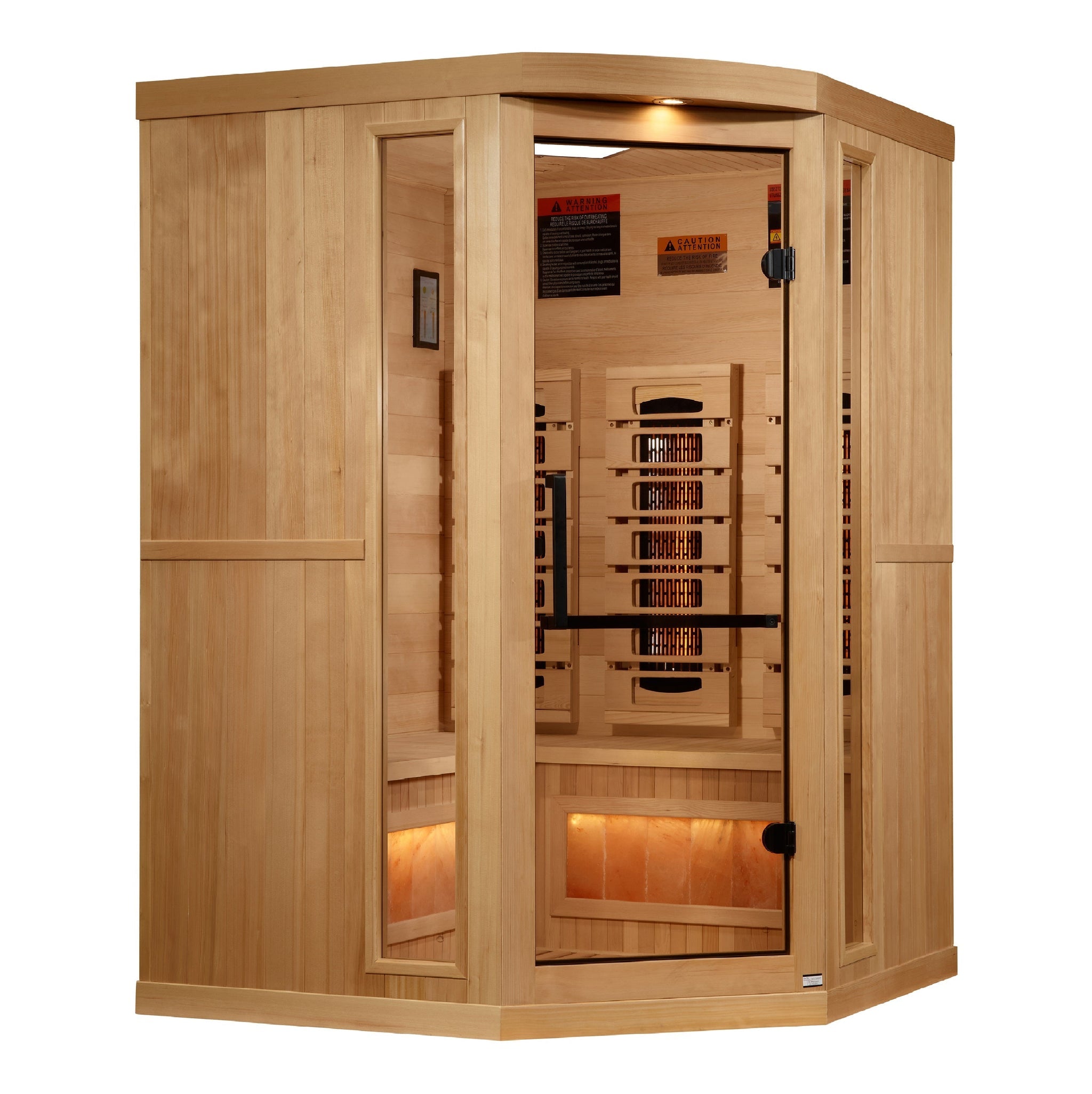 Golden Designs 3-Person Full Spectrum Infrared Sauna with Himalayan Salt Bar (Corner Unit)  GDI-8035-03