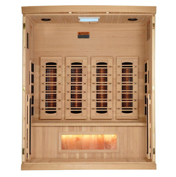 Golden Designs 4-Person Full Spectrum Infrared Sauna with Himalayan Salt Bar GDI-8040-03
