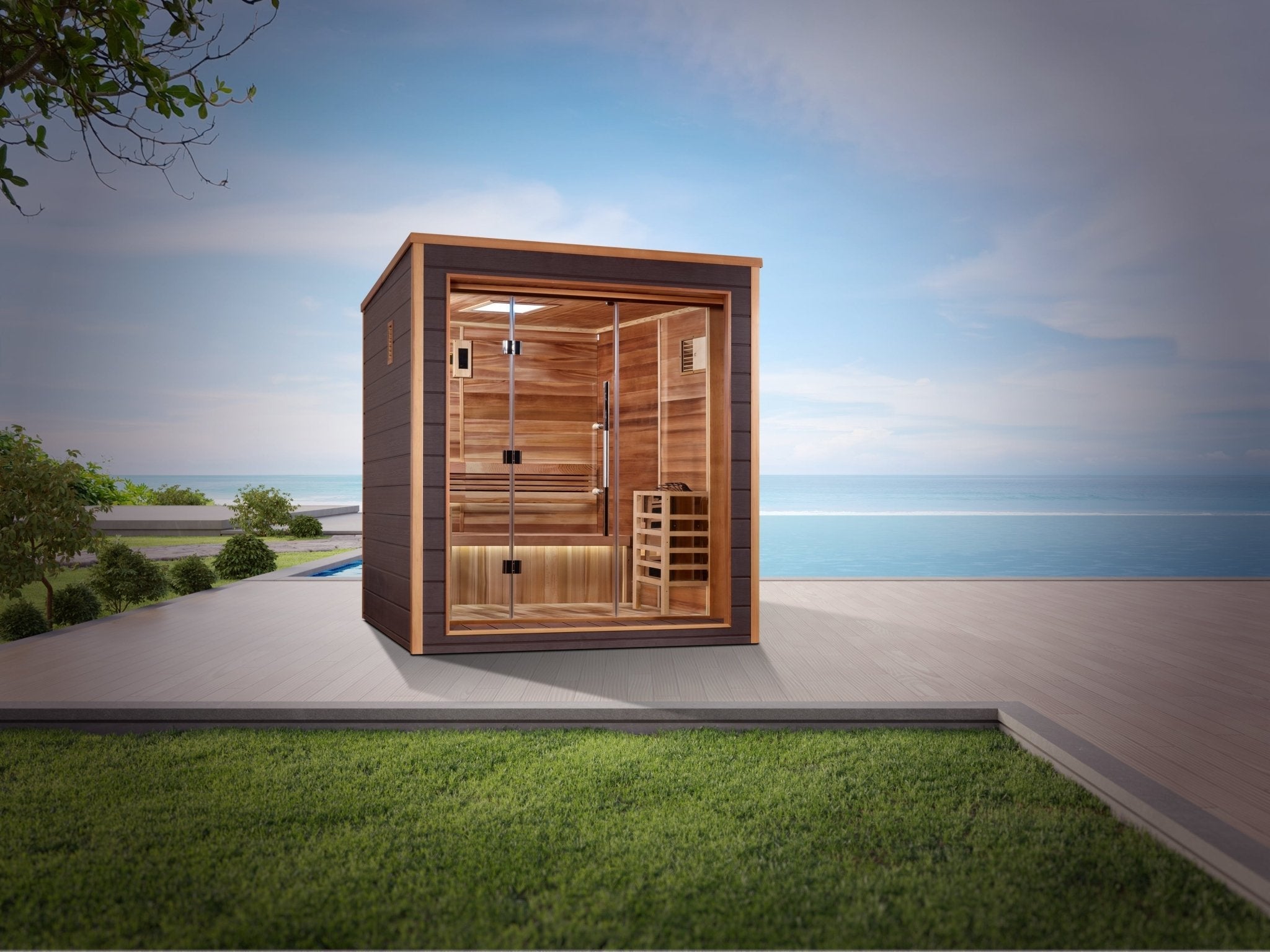 Golden Designs Drammen 3 Person Outdoor-Indoor Traditional Sauna (GDI-8023-01)