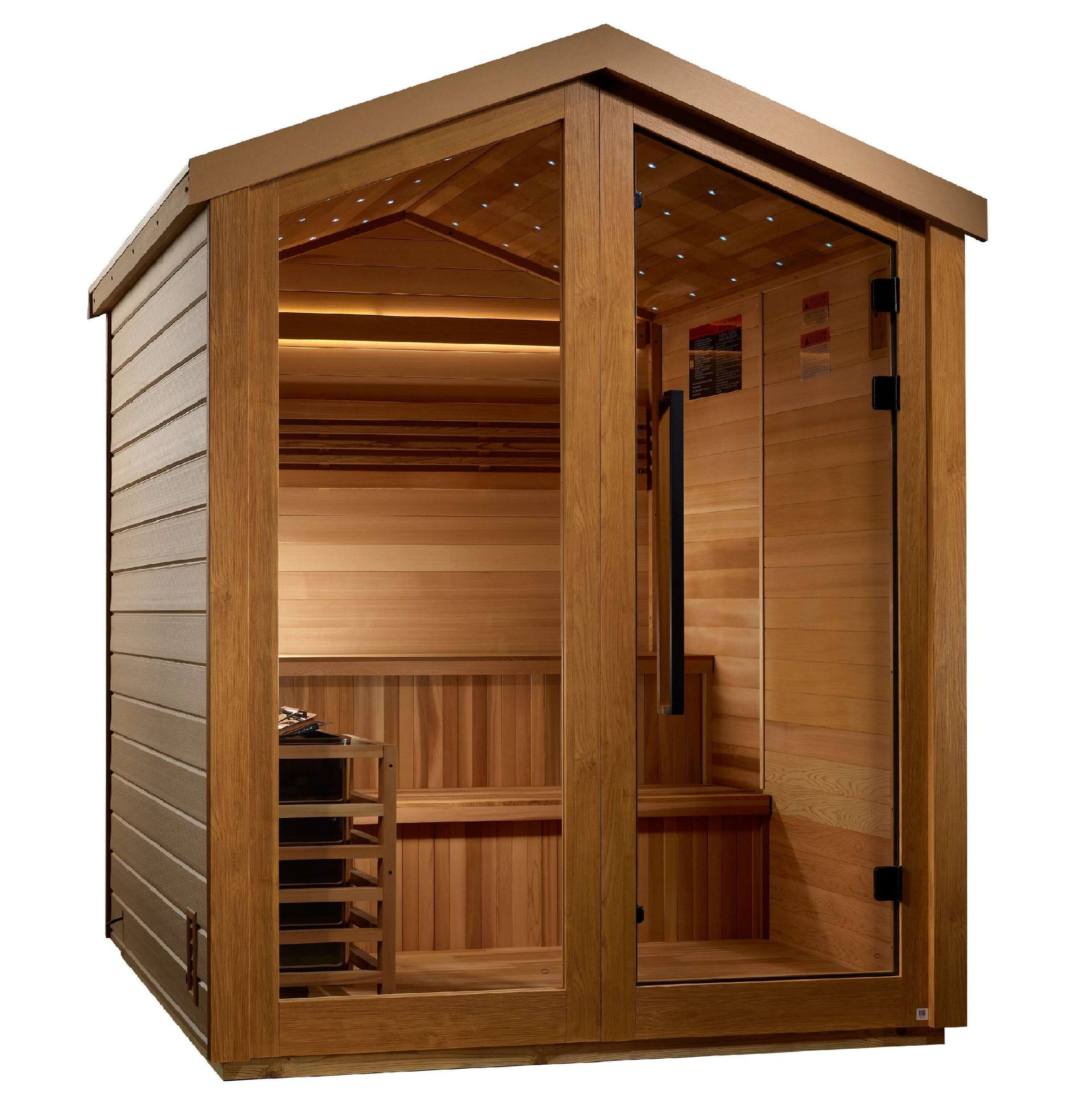 Golden Designs Kaarina 6-Person Red Cedar Outdoor Sauna & Harvia Traditional Electric Heater Kit GDI-8506-02
