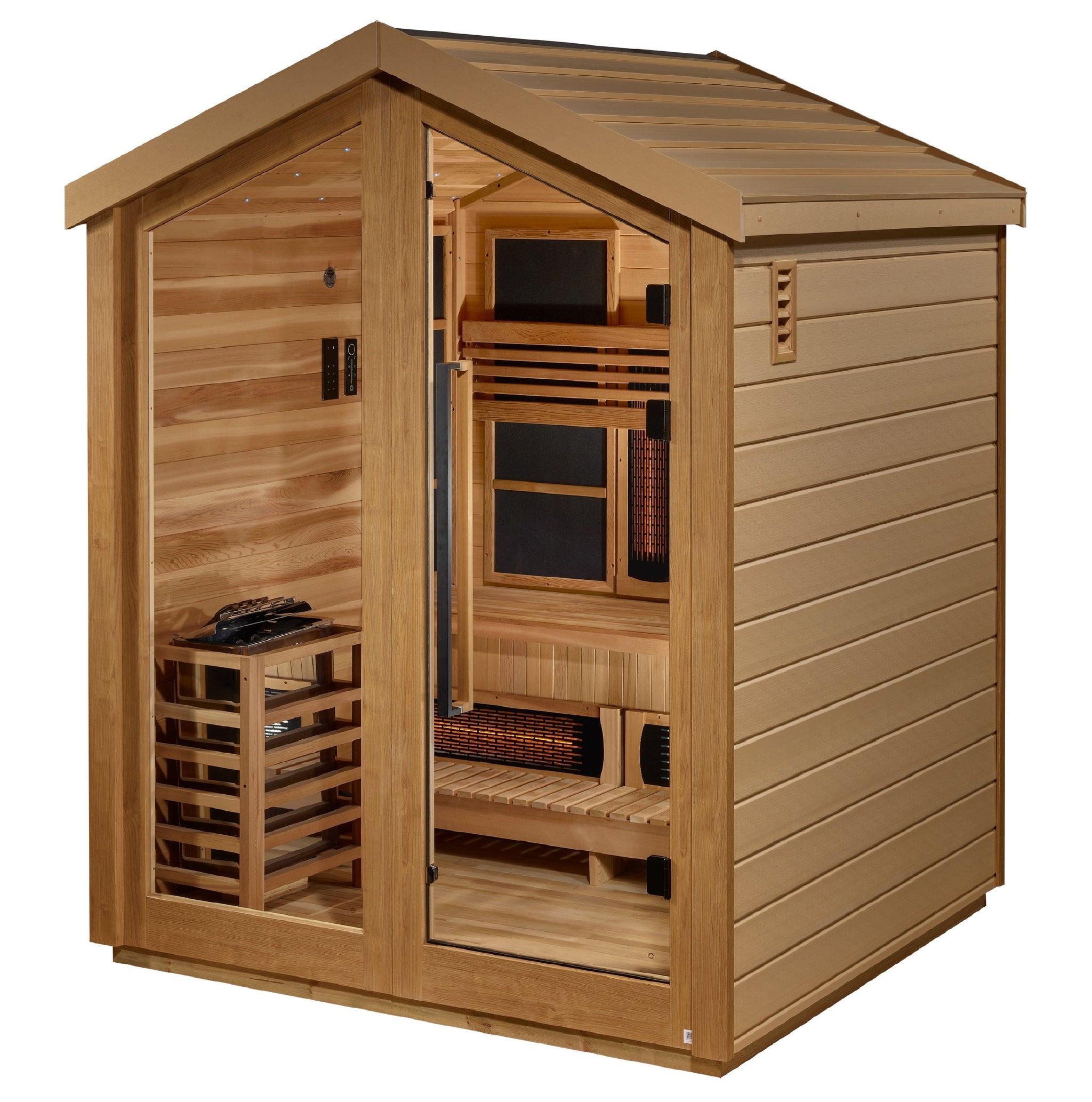 Golden Designs "Loviisa" 3-Person Full Spectrum PureTech™ Hybrid Outdoor Sauna GDI‐8523‐01