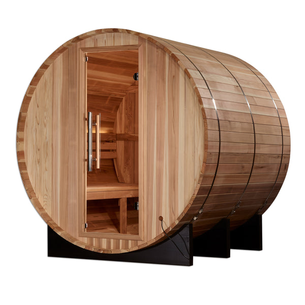 Golden Designs "Arosa" 4 Person Barrel Traditional Sauna - Pacific Cedar GDI-B004-01