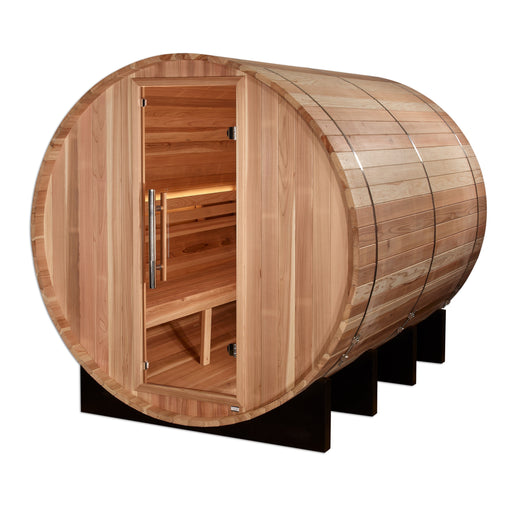 Golden Designs "Klosters" 6 Person Barrel Traditional Sauna - Pacific Cedar GDI-B006-01