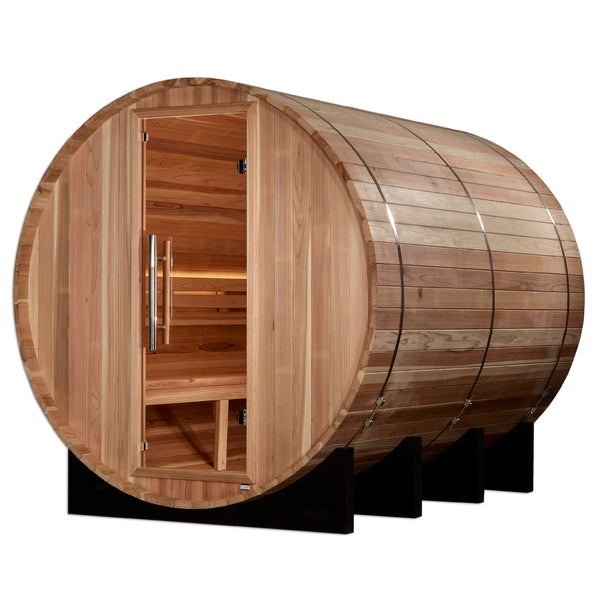Golden Designs "Klosters" 6 Person Barrel Traditional Sauna - Pacific Cedar GDI-B006-01
