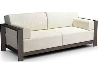 Homecrest Grace Cushion Aluminum Sofa with Arm Pillows