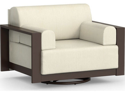 Homecrest Grace Cushion Aluminum Swivel Lounge Chair with Arm Pillows