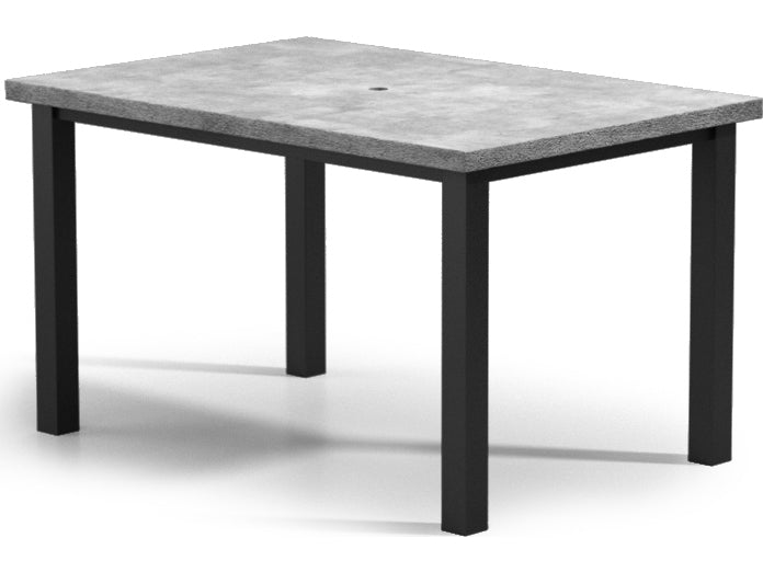 Homecrest Concrete Aluminum 62''W x 42''D Rectangular Counter Table with Umbrella Hole