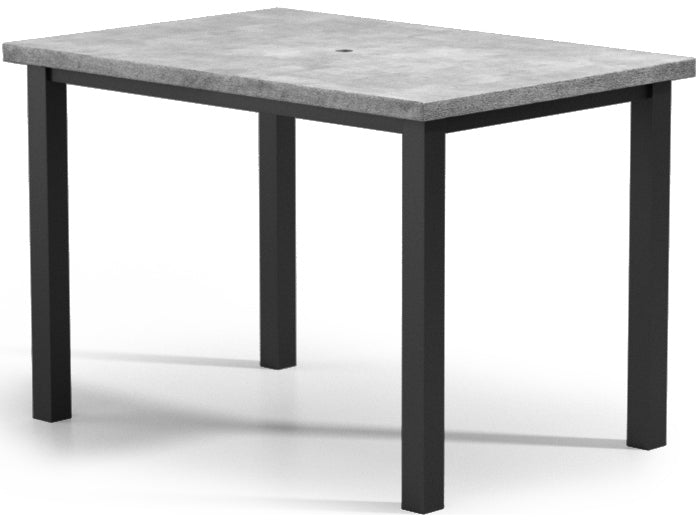 Homecrest Concrete Aluminum 62''W x 42''D Rectangular Bar Table with Umbrella Hole