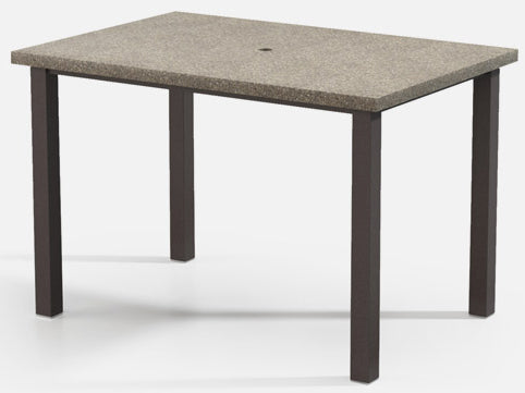 Homecrest Stonegate Aluminum 62''W x 42''D Rectangular Bar Table with Umbrella Hole