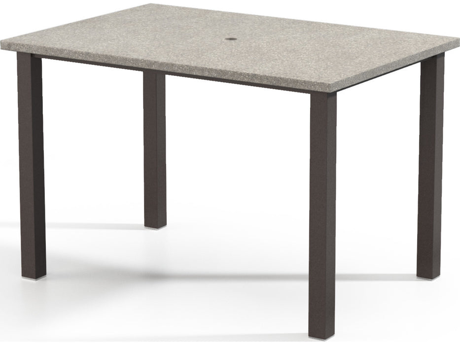 Homecrest Shadow Rock Aluminum 62''W x 42''D Rectangular Bar Table with Umbrella Hole