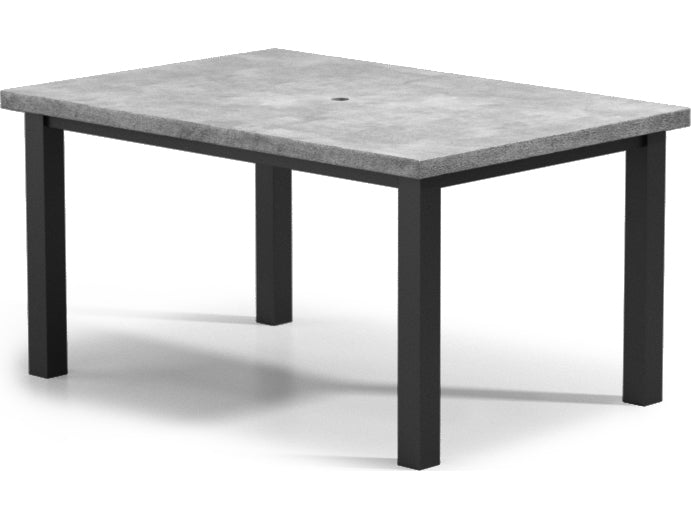 Homecrest Concrete Aluminum 62''W x 42''D Rectangular Cafe Table with Umbrella Hole