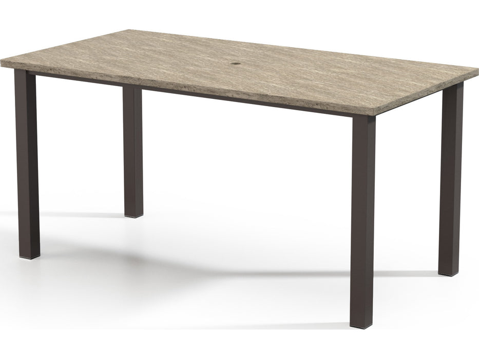 Homecrest Slate Aluminum 82''W x 42''D Rectangular Bar Table with Umbrella Hole