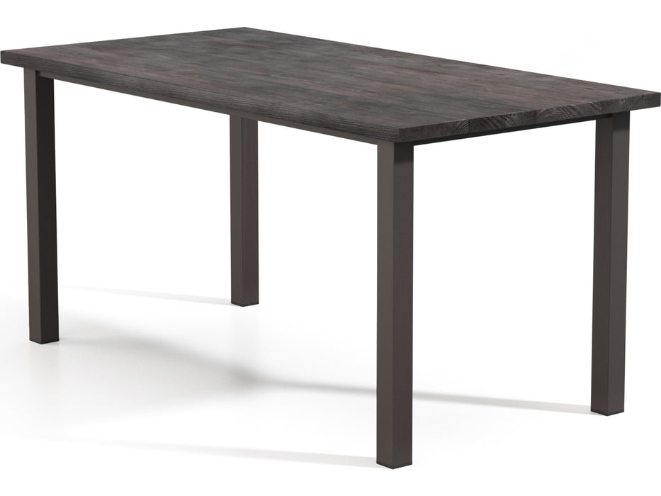 Homecrest Timber Aluminum 84''W x 42''D Rectangular Bar Post Base Table