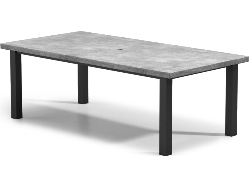 Homecrest Concrete Aluminum 84''W x 42''D Rectangular Dining Table with Umbrella Hole