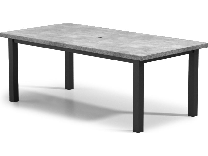 Homecrest Concrete Aluminum 84''W x 42''D Rectangular Cafe Table with Umbrella Hole