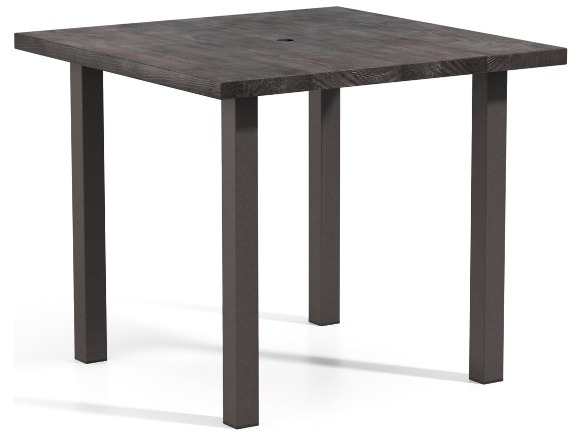 Homecrest Timber Aluminum 48'' Square Bar Post Base Table with Umbrell