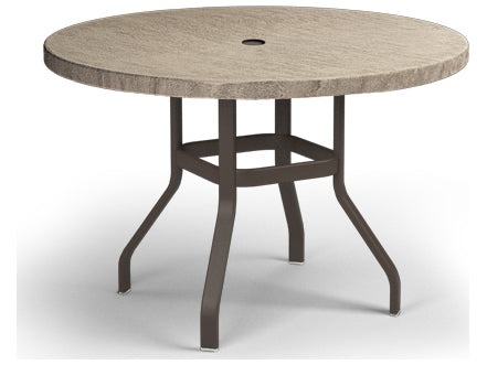 Homecrest Slate Aluminum 42'' Round Counter Table with Umbrella Hole