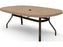 Homecrest Sandstone Faux Aluminum 67''W x 47''D Oval Counter Table with Umbrella Hole