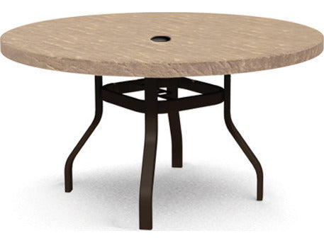 Homecrest Sandstone Faux Aluminum 54'' Round Counter Table with Umbrella Hole