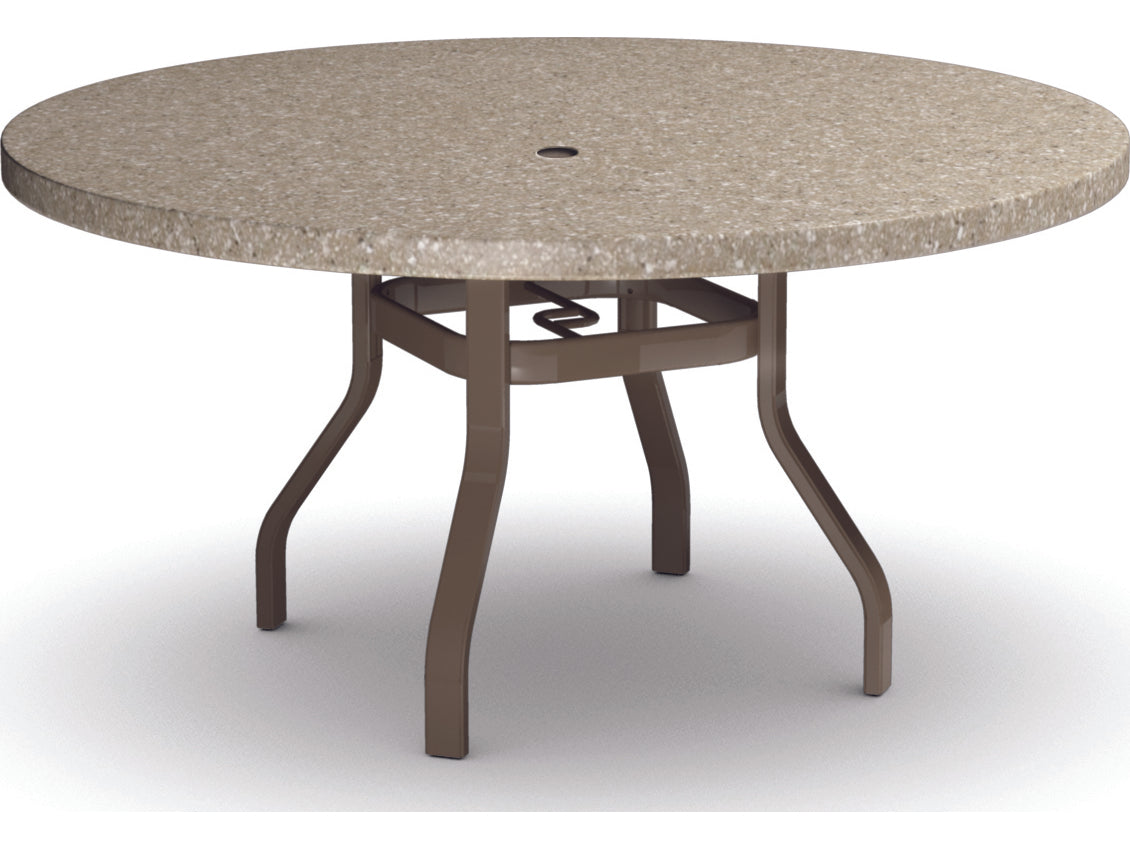 Homecrest Stonegate Aluminum 54'' Round Dining Table with Umbrella Hole