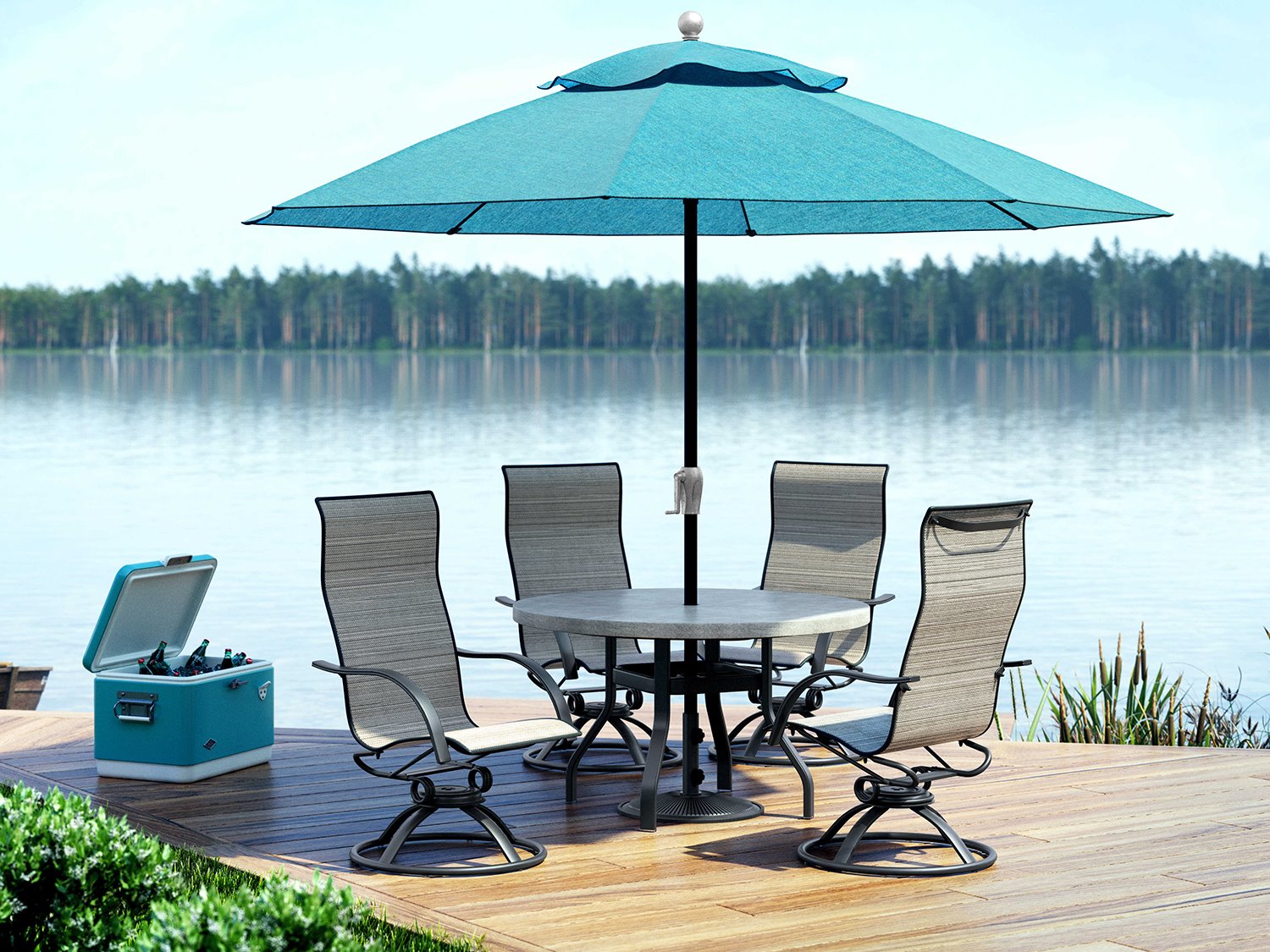 Homecrest Stella Sling Aluminum Dining 5 PC Set
