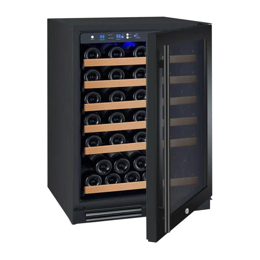 Allavino FlexCount Series 56 Bottle Single Zone Built-In Wine Refrigerator with Black Door - Right Hinge AO VSWR56-1BR20