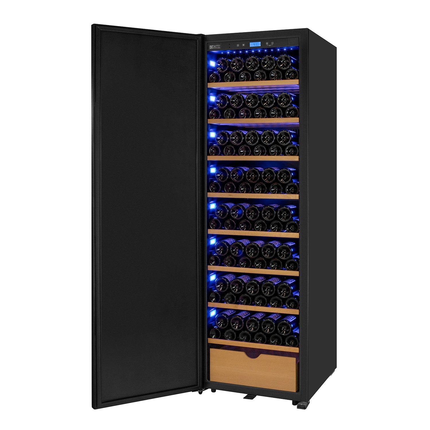 Allavino 76.5" Tall Single Zone Wine Vault with Solid Black Left Hinge Door  AO KWR-8185-1SDL