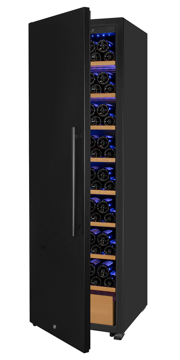 Allavino 76.5" Tall Single Zone Wine Vault with Solid Black Left Hinge Door  AO KWR-8185-1SDL