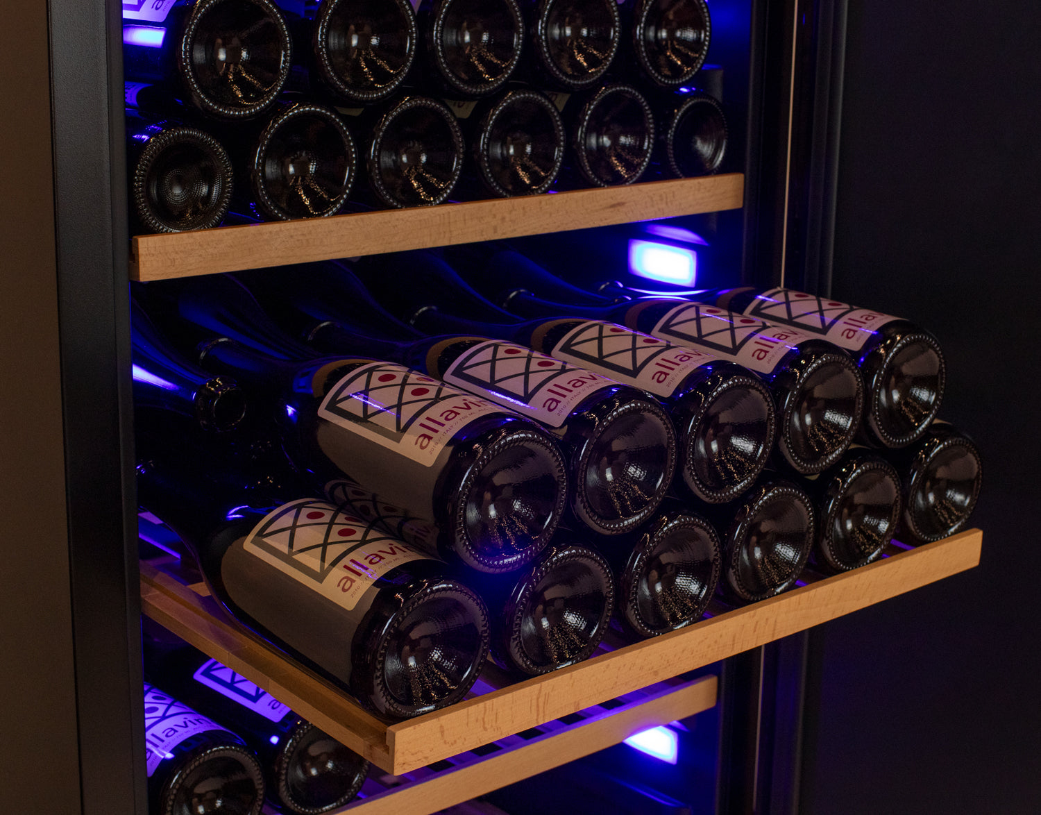 Allavino 76.5" Tall Single Zone Wine Vault with Solid Black Right Hinge Door  AO KWR-8185-1SDR