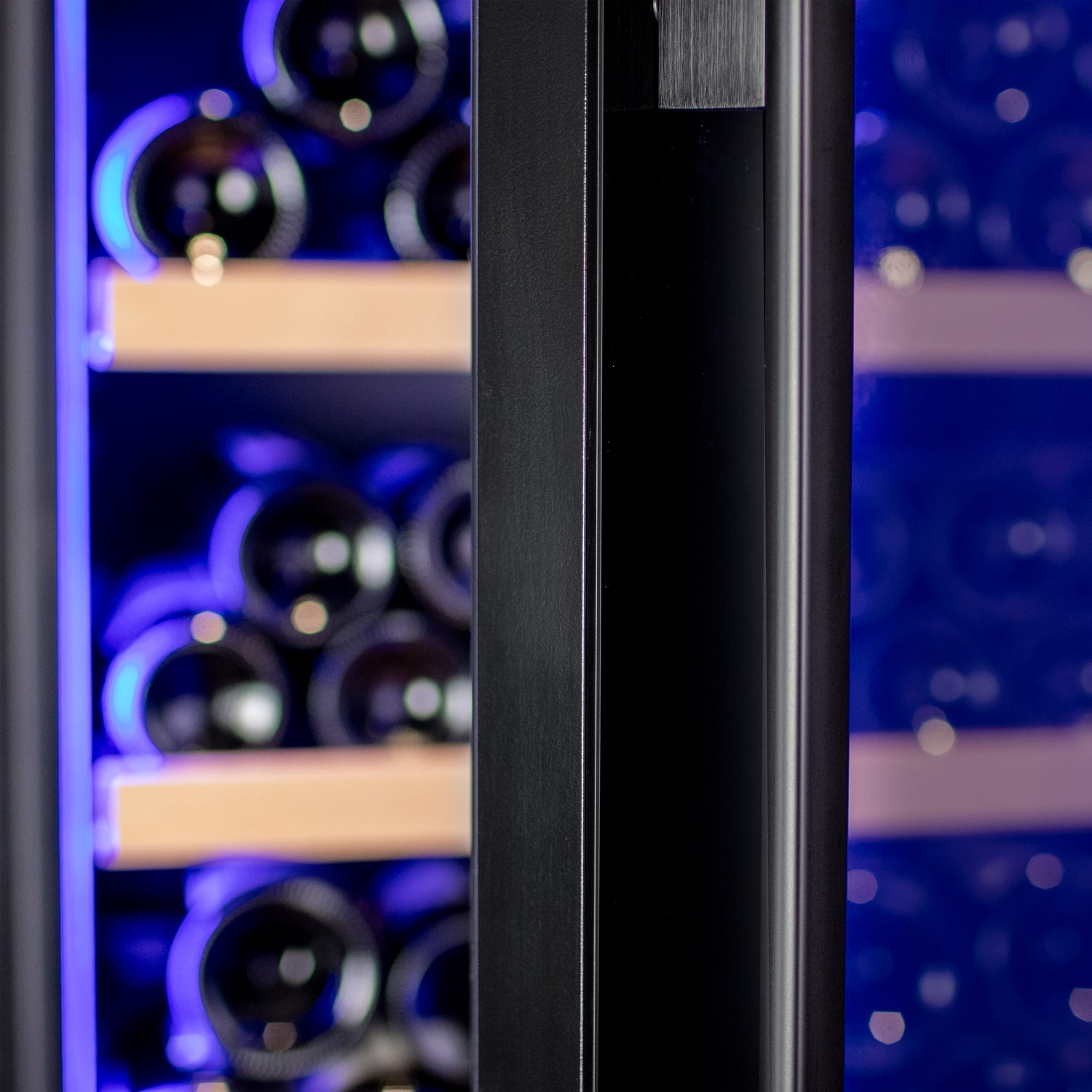 Allavino 29" Wide 248 Bottle Single Zone Black Glass Left Hinge Wine Refrigerator with Display Shelving AO KWR248S-1BGL