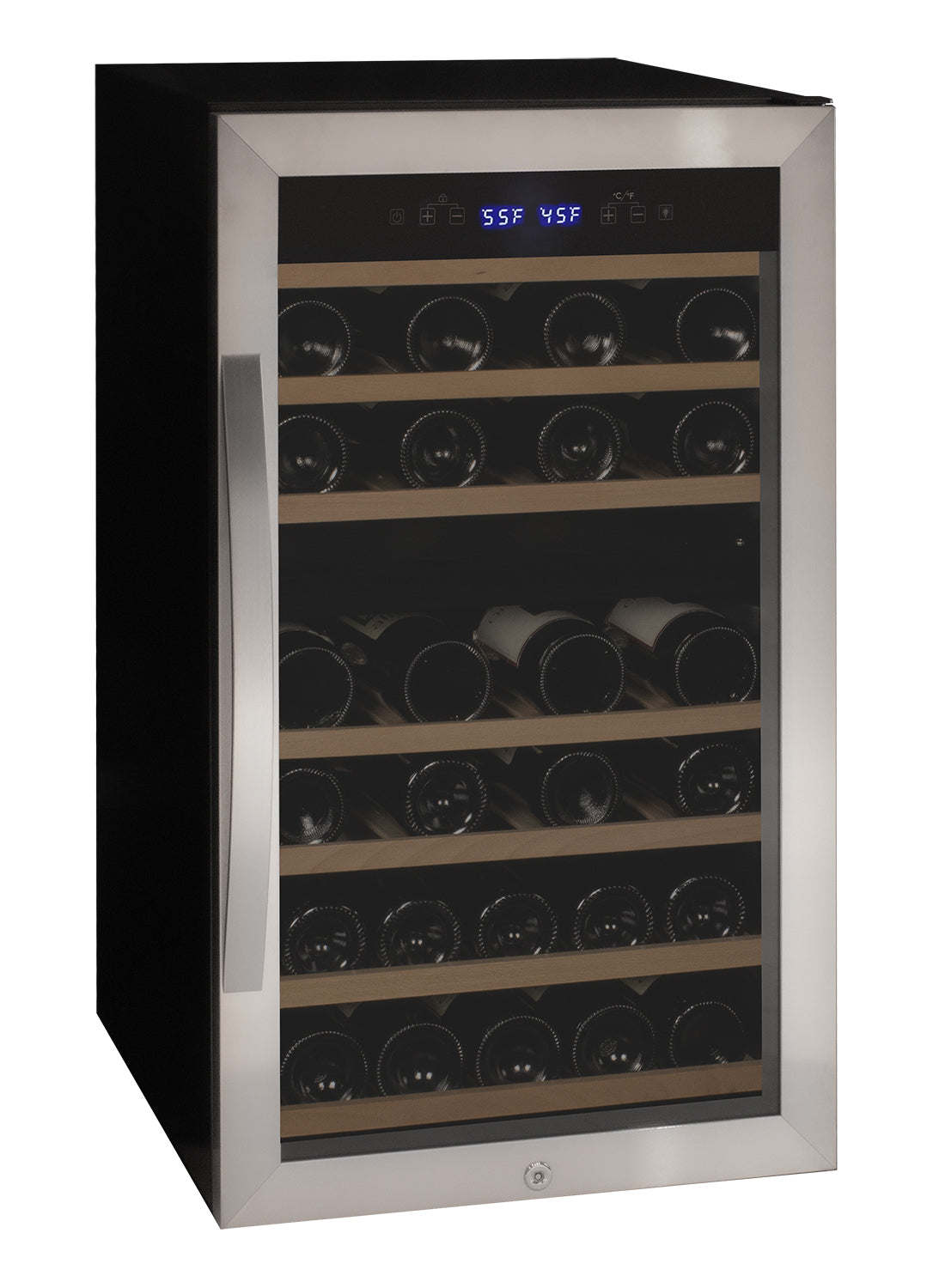 Allavino Cascina Series 43 Bottle Dual Zone Freestanding Wine Refrigerator Cooler with Stainless Steel Door AO KWR43D-2SR