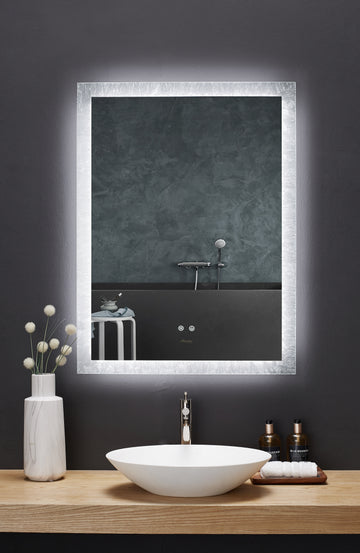 Ancerre Designs Frysta Led Frameless Rectangular Mirror Lighted Bathroom Vanity With Dimmer And Defogger