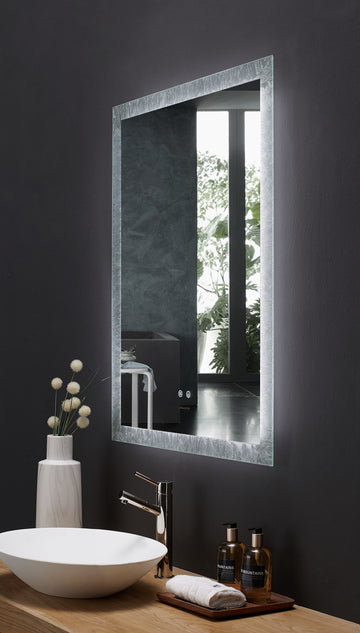 Ancerre Designs Frysta Led Frameless Rectangular Mirror Lighted Bathroom Vanity With Dimmer And Defogger