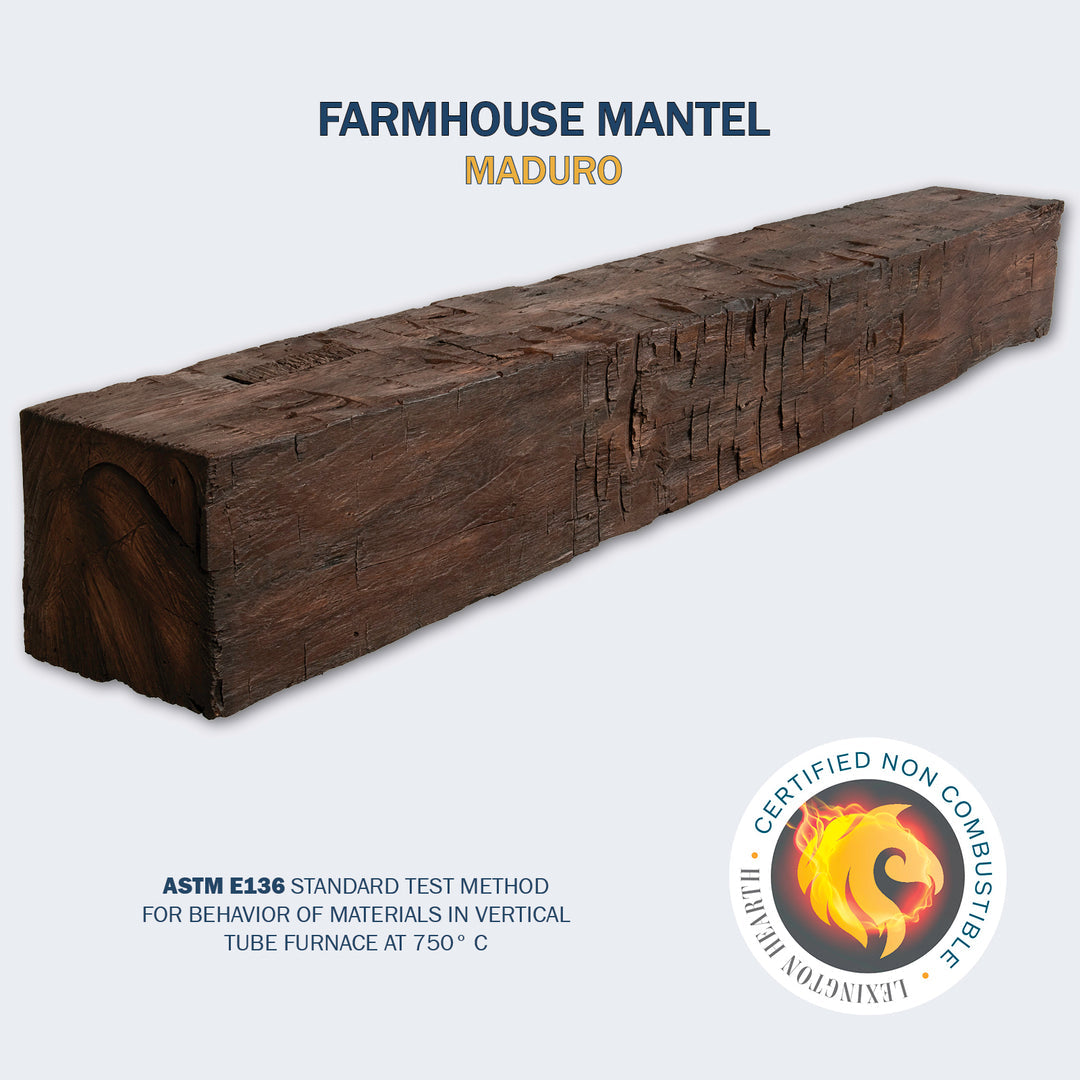 Lexington Hearth Farmhouse Barn Non-Combustible Fireplace Mantel - Multiple Colors Available