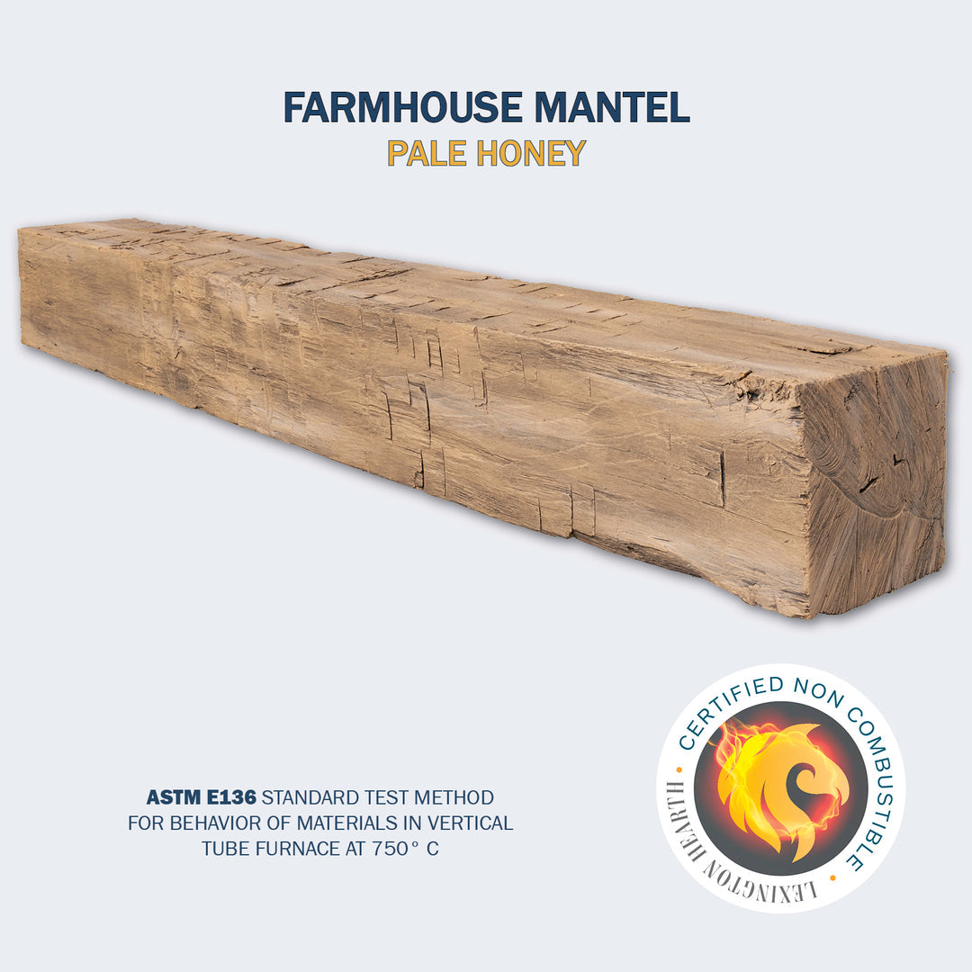 Lexington Hearth Farmhouse Barn Non-Combustible Fireplace Mantel - Multiple Colors Available