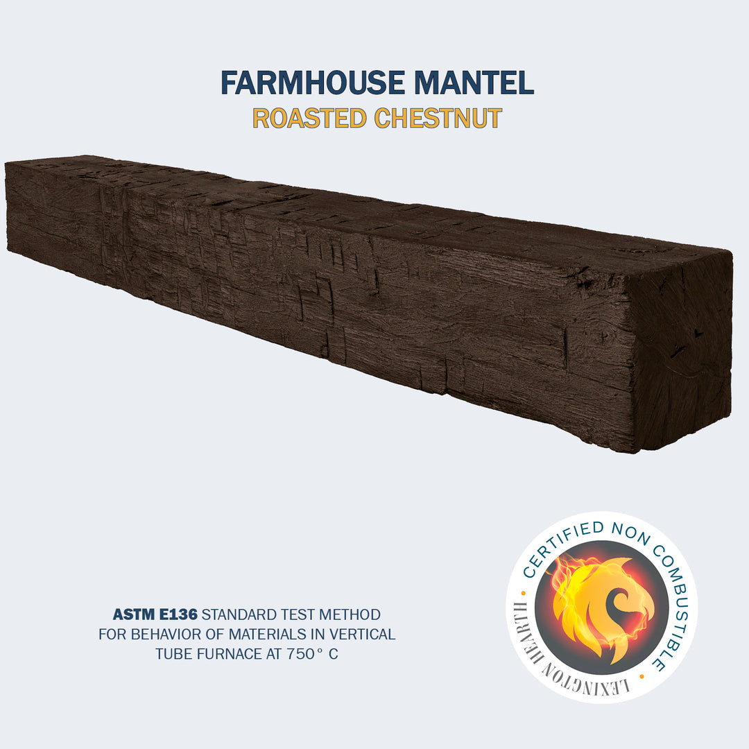 Lexington Hearth Farmhouse Barn Non-Combustible Fireplace Mantel - Multiple Colors Available