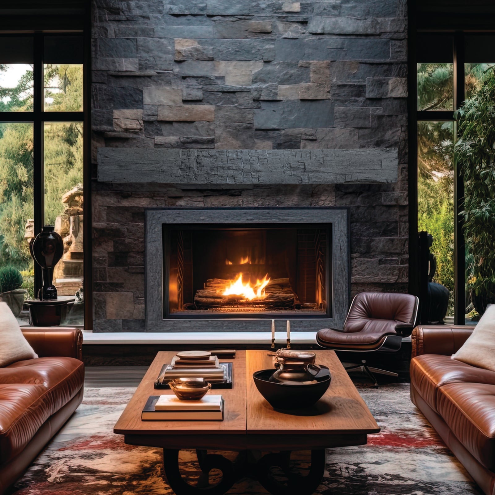 Lexington Hearth Farmhouse Barn Non-Combustible Fireplace Mantel - Multiple Colors Available