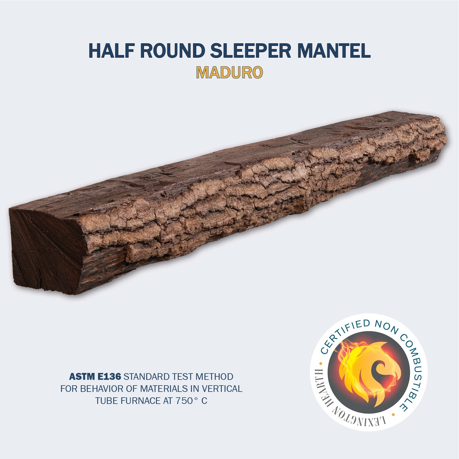 Lexington Hearth Half Round Sleeper Non-Combustible Fireplace Mantel - Multiple Colors Available