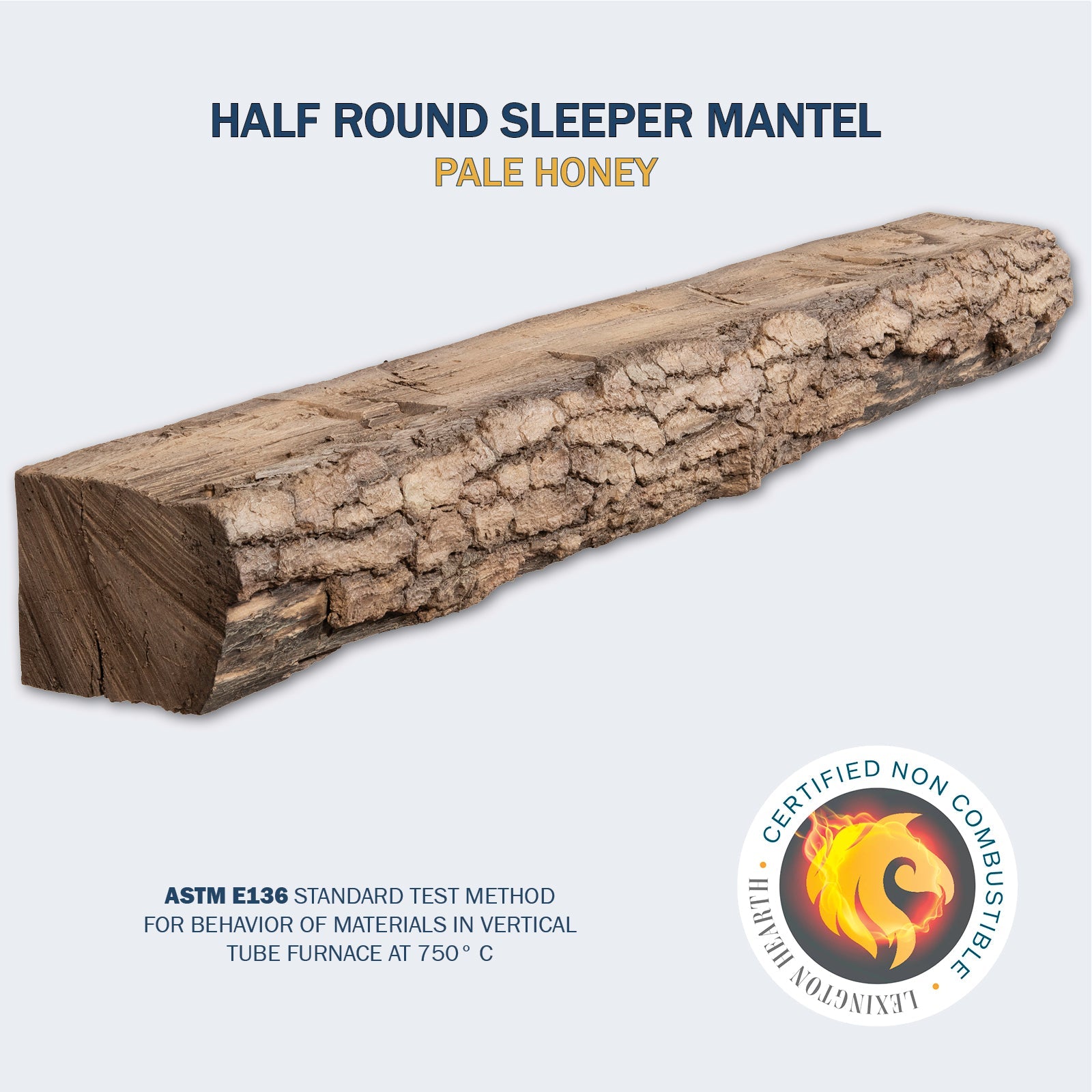 Lexington Hearth Half Round Sleeper Non-Combustible Fireplace Mantel - Multiple Colors Available