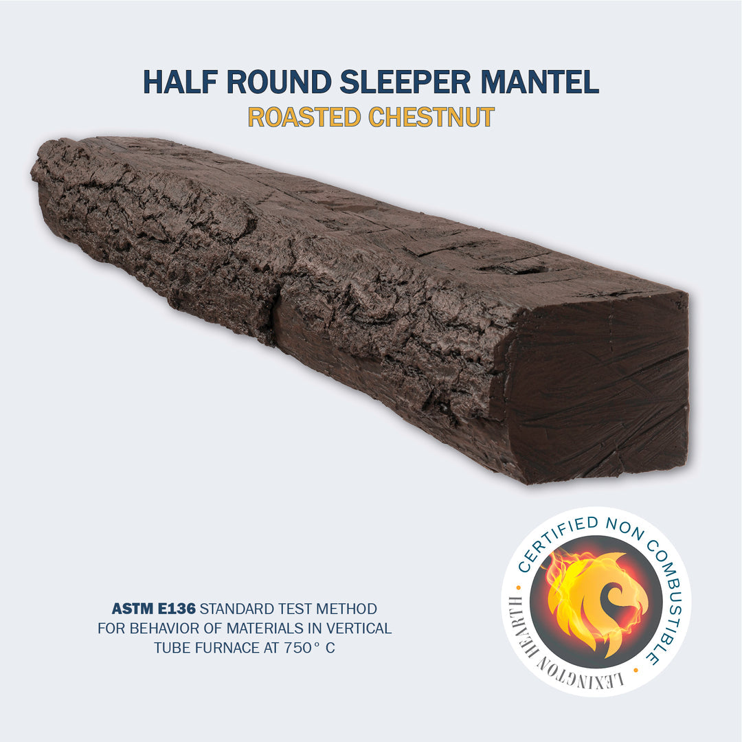 Lexington Hearth Half Round Sleeper Non-Combustible Fireplace Mantel - Multiple Colors Available