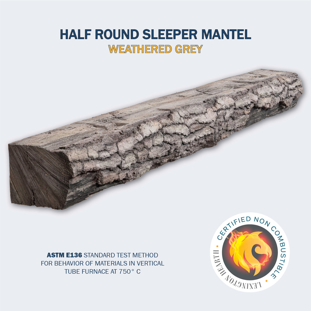 Lexington Hearth Half Round Sleeper Non-Combustible Fireplace Mantel - Multiple Colors Available
