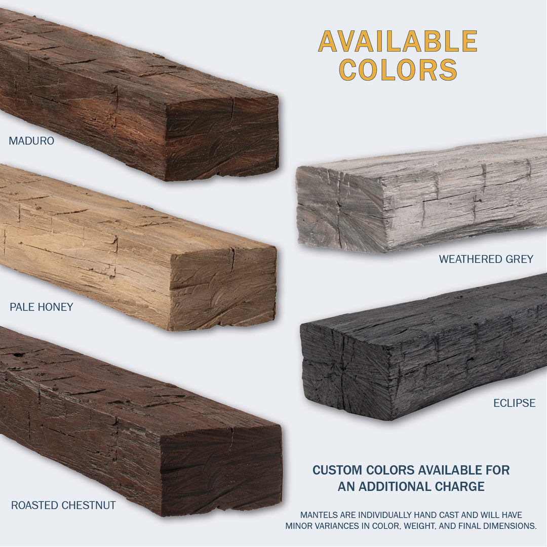 Lexington Hearth Hayloft Beam Non-Combustible Fireplace Mantel - Multiple Colors Available