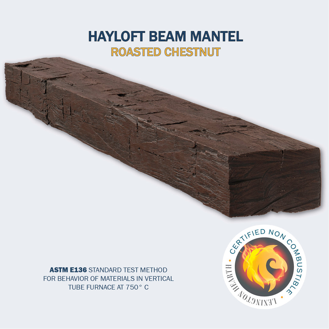 Lexington Hearth Hayloft Beam Non-Combustible Fireplace Mantel - Multiple Colors Available