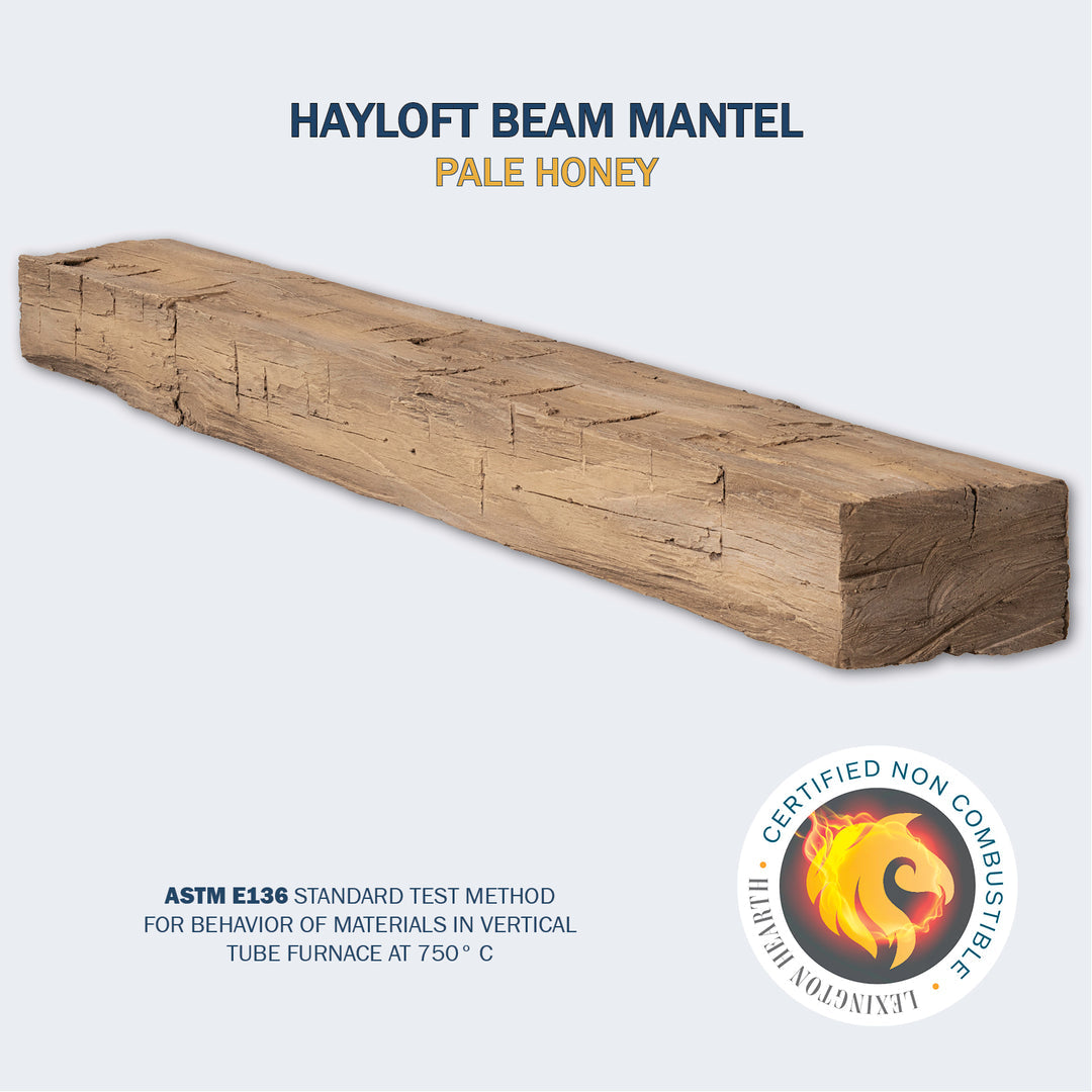 Lexington Hearth Hayloft Beam Non-Combustible Fireplace Mantel - Multiple Colors Available