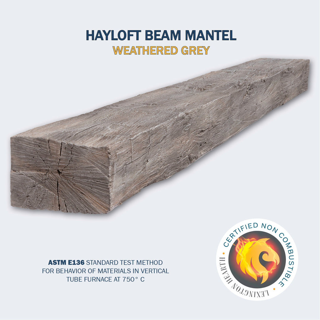 Lexington Hearth Hayloft Beam Non-Combustible Fireplace Mantel - Multiple Colors Available