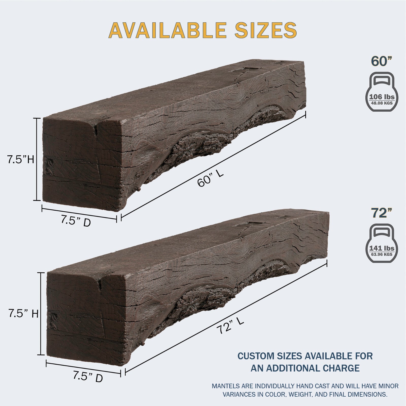 Lexington Hearth Rickhouse Non-Combustible Fireplace Mantel - Multiple Colors Available