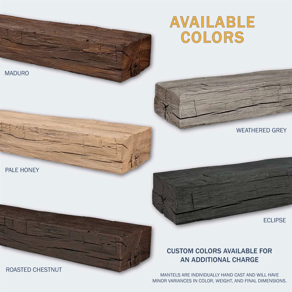 Lexington Hearth Smokehouse Non-Combustible Fireplace Mantel - Multiple Colors Available
