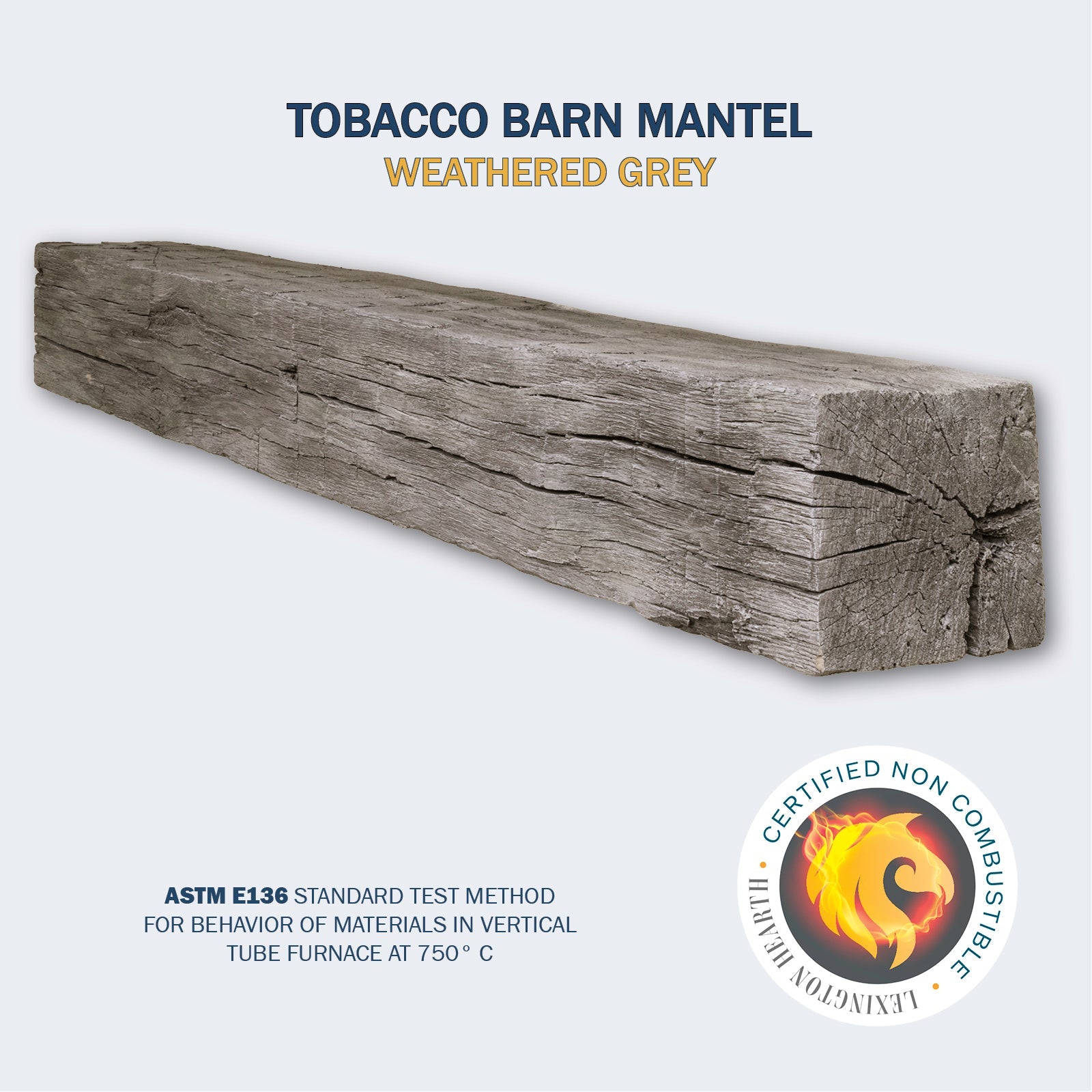 Lexington Hearth Tobacco Barn Non-Combustible Fireplace Mantel - Multiple Colors Available