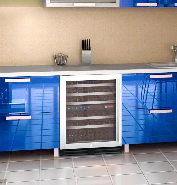 Allavino 24" Wide FlexCount II Tru Vino 56 Bottle Dual Zone Stainless Steel Left Hinge Wine Refrigerator  AO VSWR56-2SL20