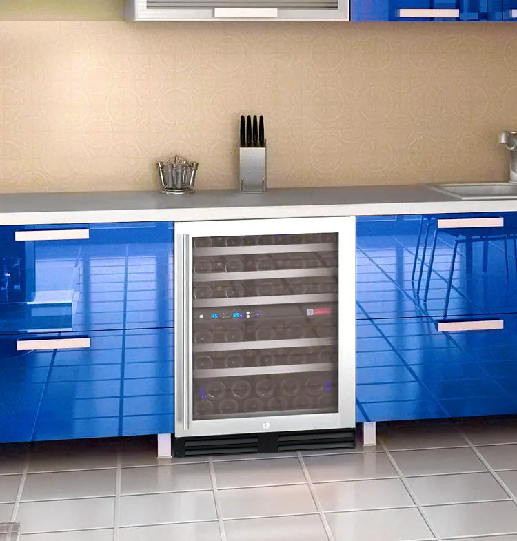 Allavino FlexCount Series 56 Bottle Dual Zone Built-In Wine Refrigerator with Stainless Steel Door - Right Hinge  AO VSWR56-2SR20